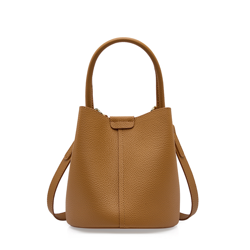 Luxe Genuine Leather Bucket Bag for Women Premium Cowhide Shoulder Bag Crossbody Office Tote