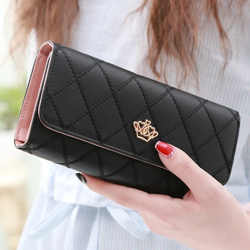 Royal Crown Womens Long Wallet Large Capacity PU Leather Wallet with Phone & Card Holder