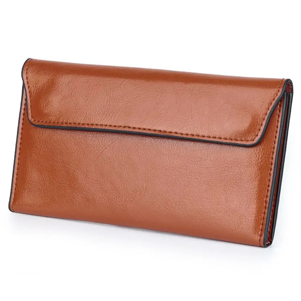 Slim Genuine Leather Women Long Wallet Large Capacity Coin Purse Clutch Bag