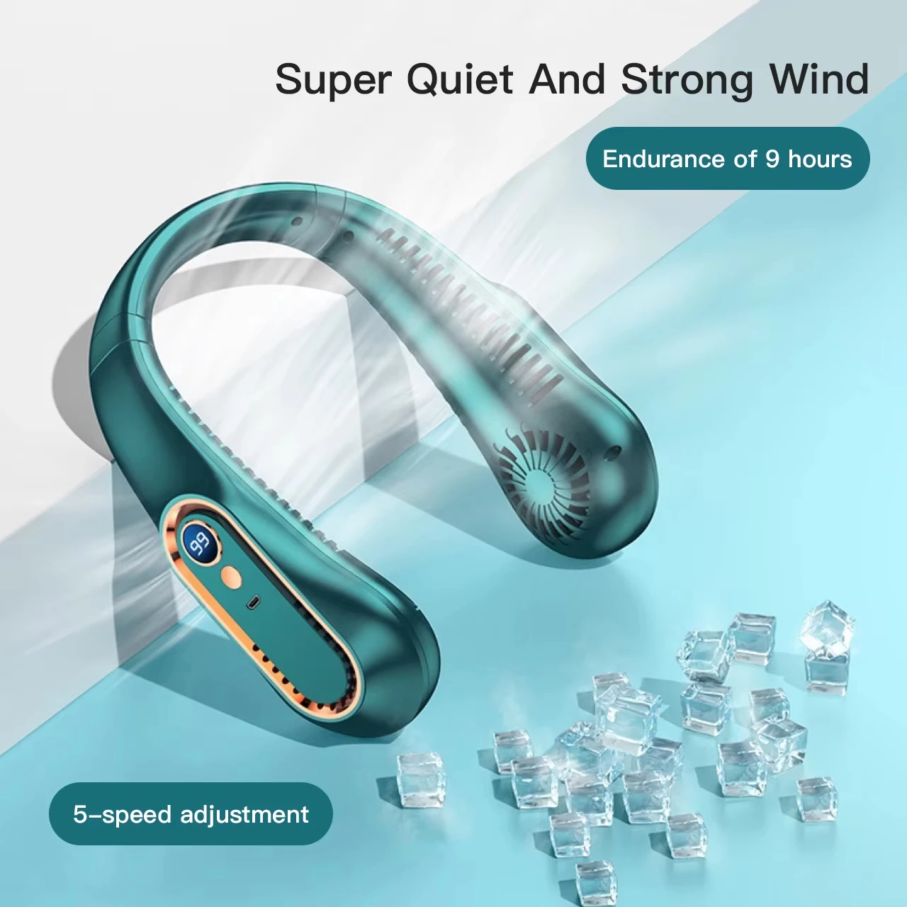 Hanging Neck Fan USB Portable Bladeless Cooling Fan for Outdoor Use