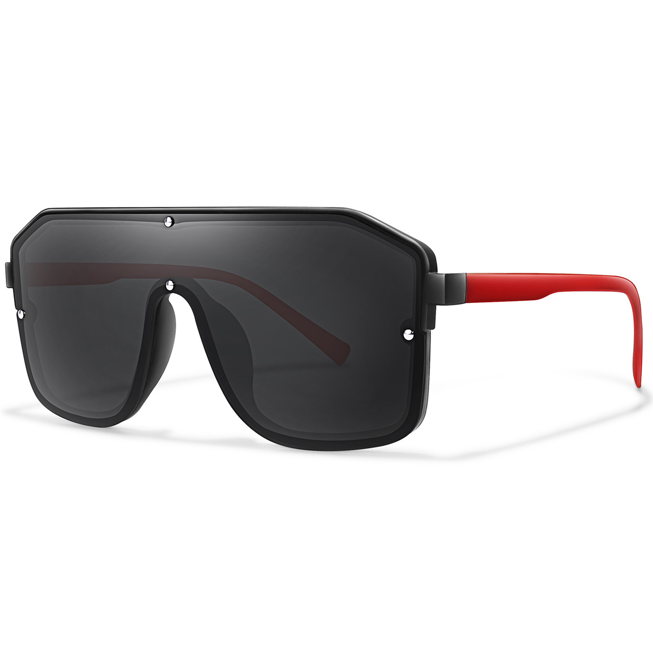 Oversized UV Protection Unisex Sunglasses with Rivet Frame for Outdoor Style