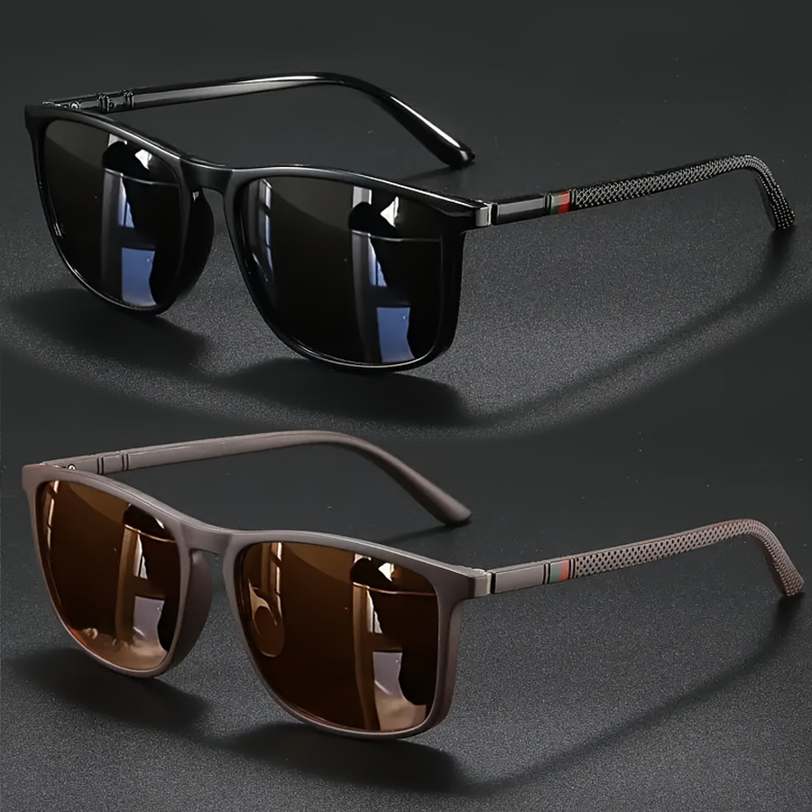 Luxury UV400 Sunglasses Vintage Square Unisex Sunglasses for Cycling, Driving & Travel