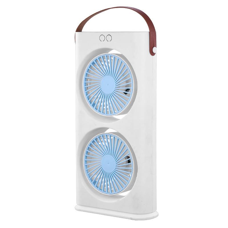 Dual Head Portable Air Cooler USB Desk Fan with LED Night Light
