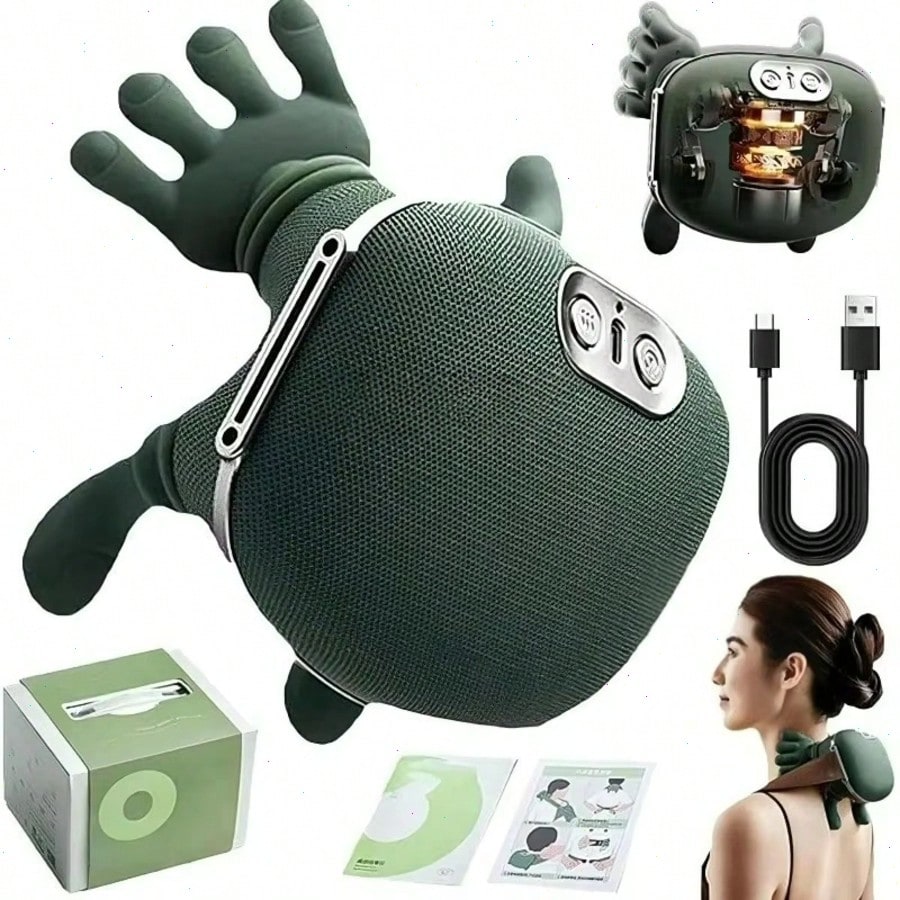 4D Shiatsu Neck Massager with Heat Wireless Deep Tissue Shoulder Massager