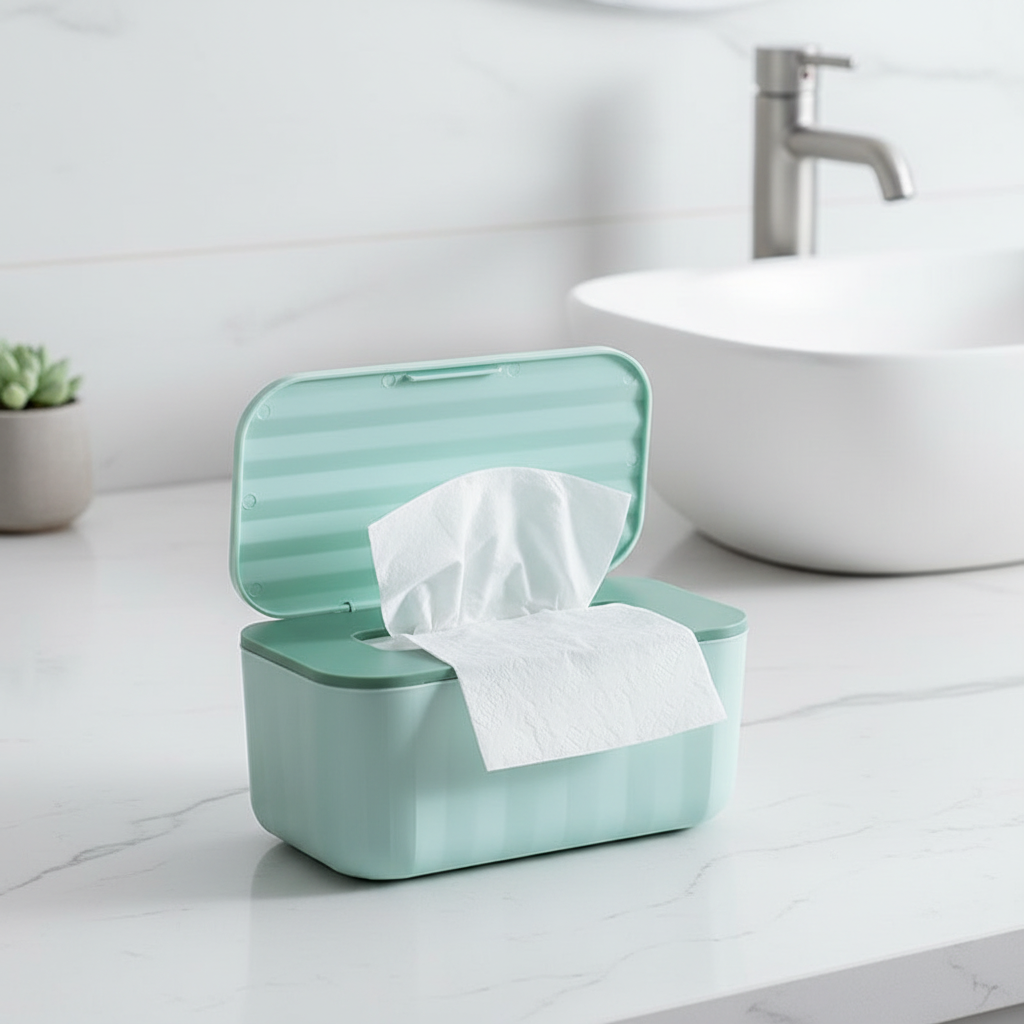 Large Capacity Wet Wipes Dispenser with Airtight Lid | Refillable Baby Wipes Container for Home & Travel