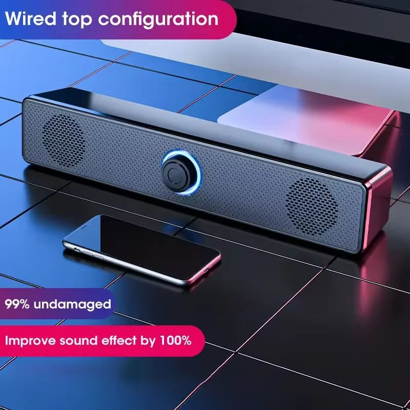 Wireless Bluetooth Soundbar USB Powered PC & TV Speaker for Gaming, Laptop & Home Theater