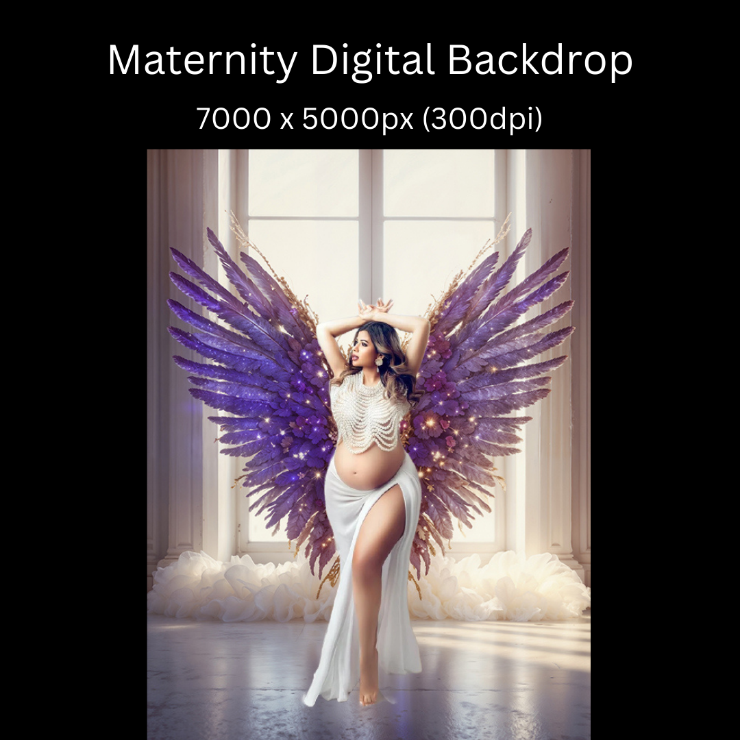 Maternity Digital Backdrop, Maternity Angle Wings Backdrop O - Inspire ...