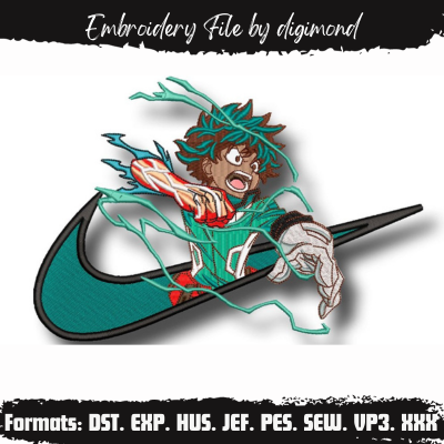 Izuku Deku Midoriya Embroidery Design File My Hero Academi - Main Image