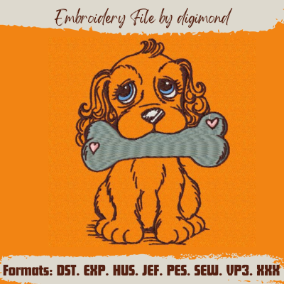 Cute Pet Embroidery Long Down