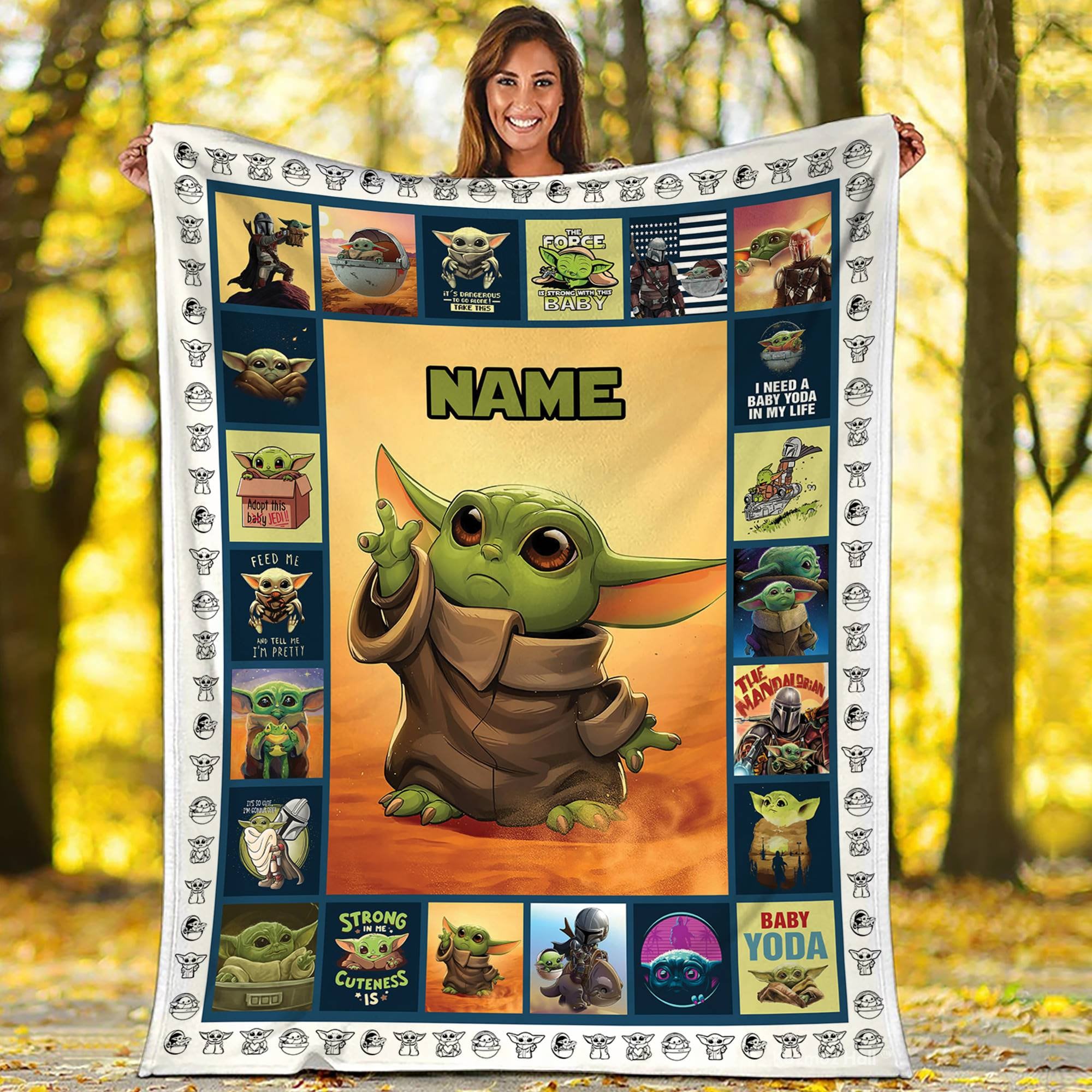 Personalized Baby Yoda Grogu Blanket Baby Yoda Starwars Flee | Inspire ...