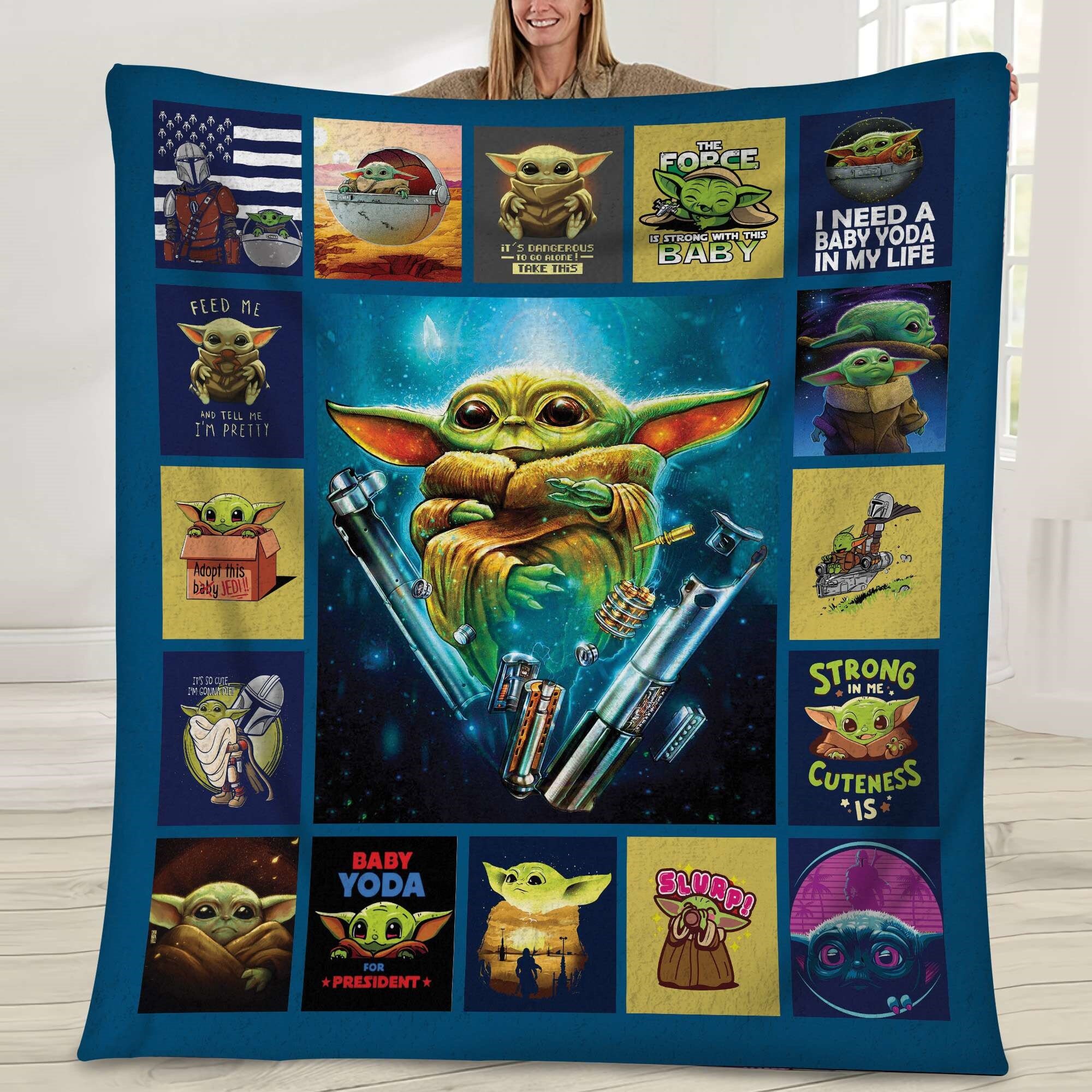 The Mandalorian Fleece Blanket Mandalorian Grogu Baby Yoda Inspire Uplift