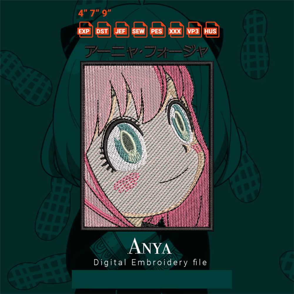 Digital Embroidery Anya Forger Spy x Family Character | Inspire Uplift