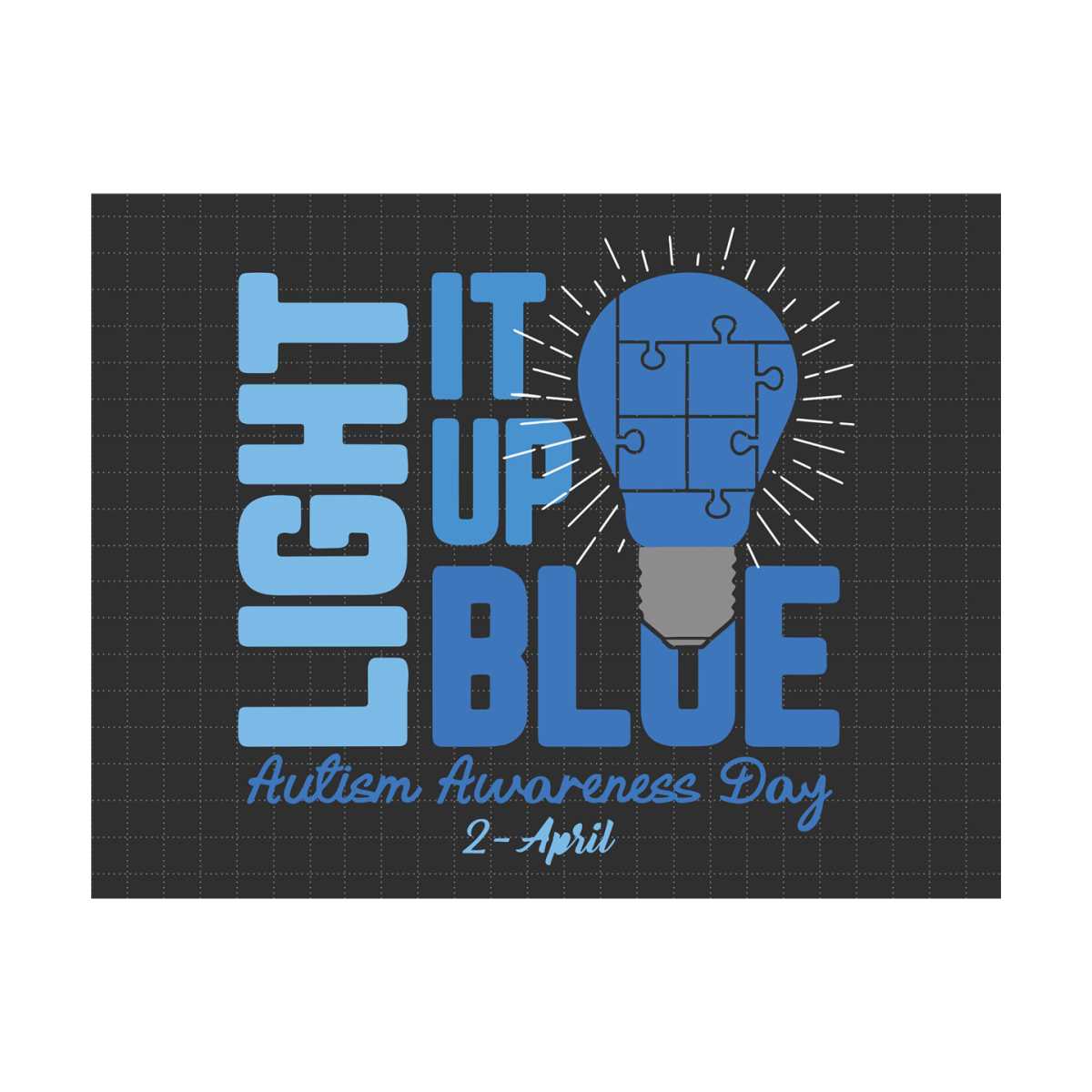 Autism Light It Up Blue Svg, Autism Heart Puzzle Svg | Inspire Uplift