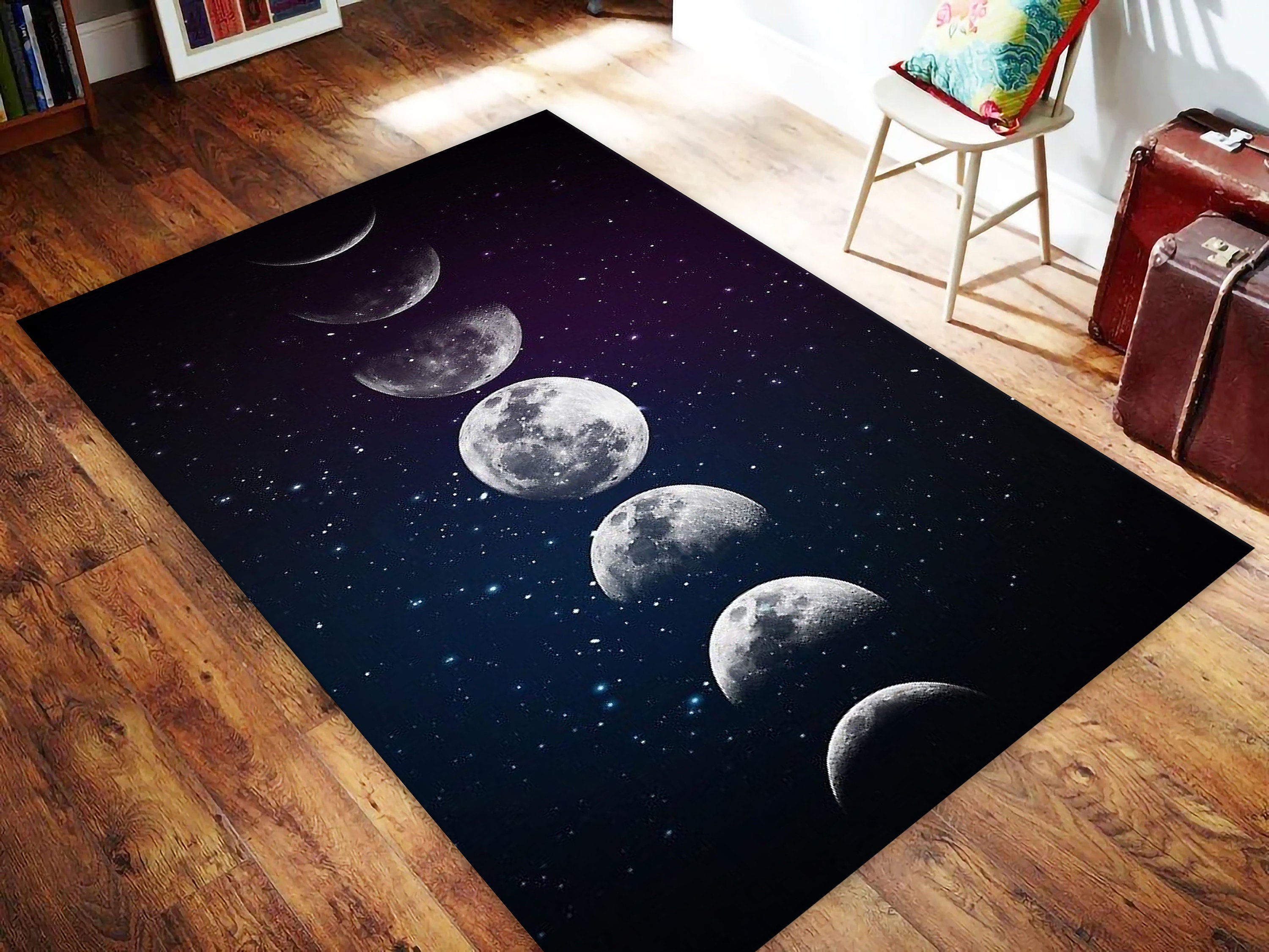 Red Moon Rug Moon Rug, Night Rug, Full Moon Rug, Moon Theme Rug, Moon Pat | Inspire ...