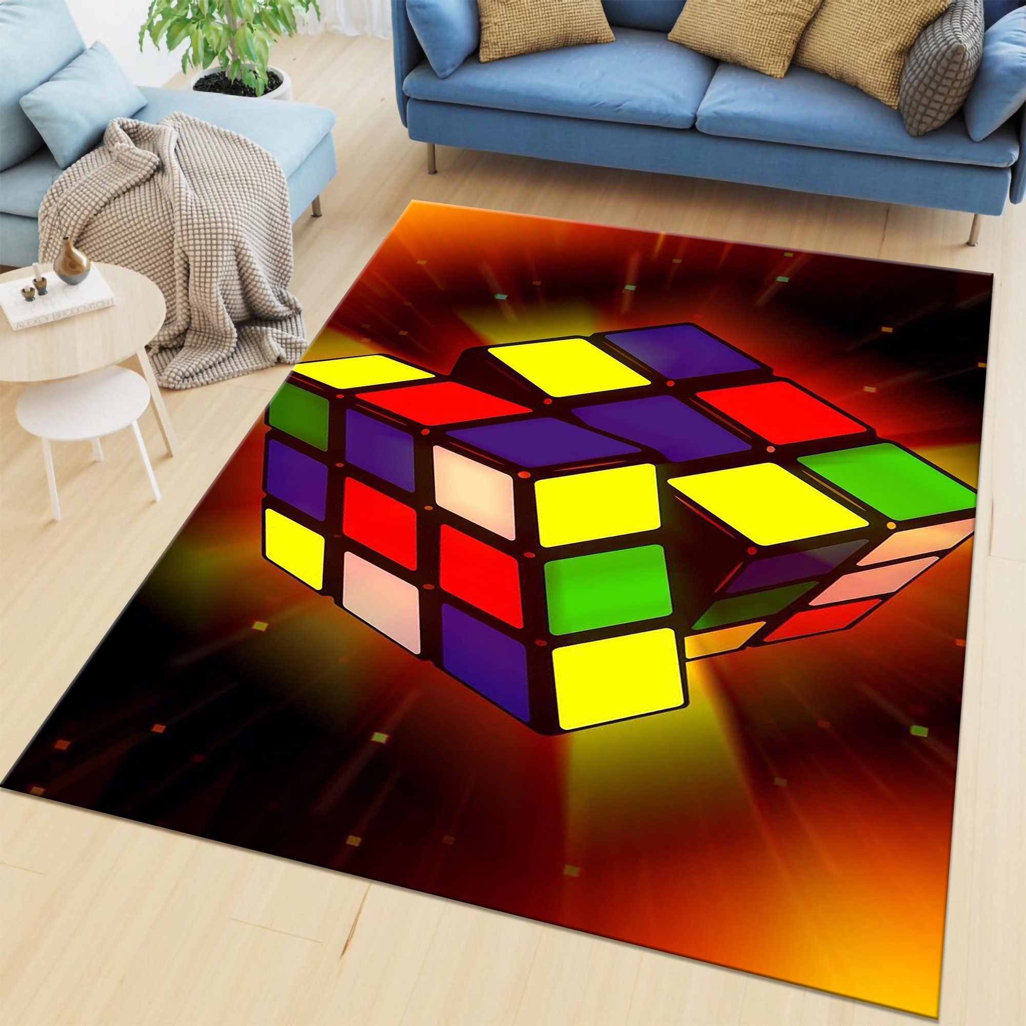 Rubiks Cube Rug, Colourful Rug, Modern Art Rug, Home Rug, at | Inspire ...