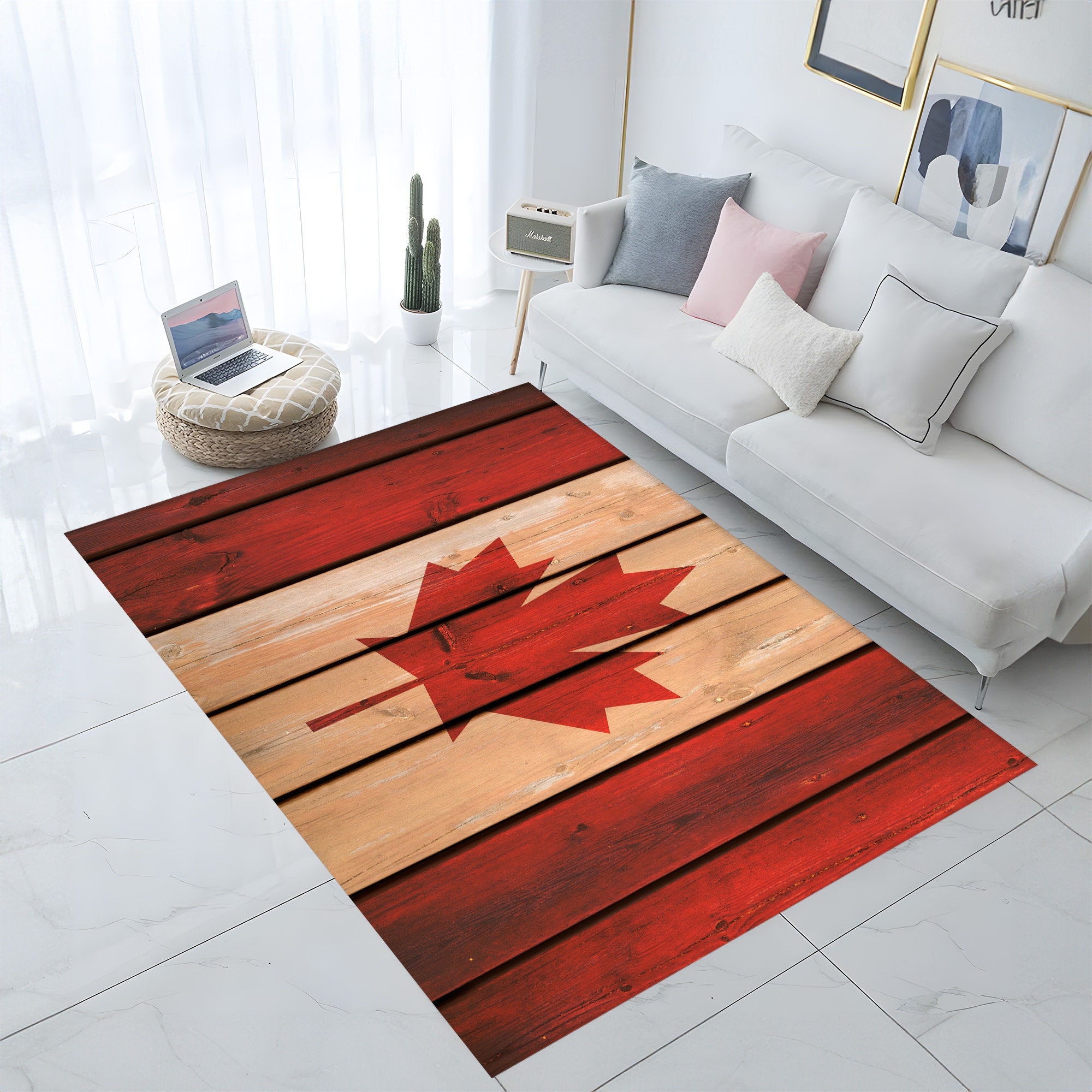 Canada Flag Rug, Canadian Flag, Office Rug, Living Room Rug, | Inspire ...