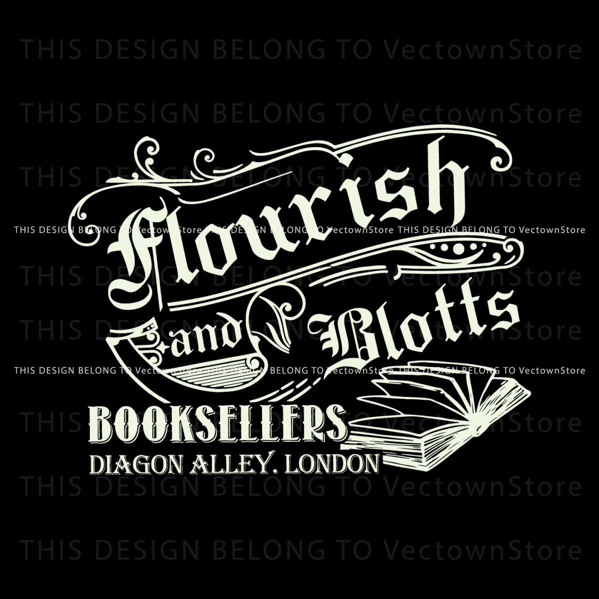 Flourish And Blotts Dragon Alley London SVG Digital File Bes | Inspire ...