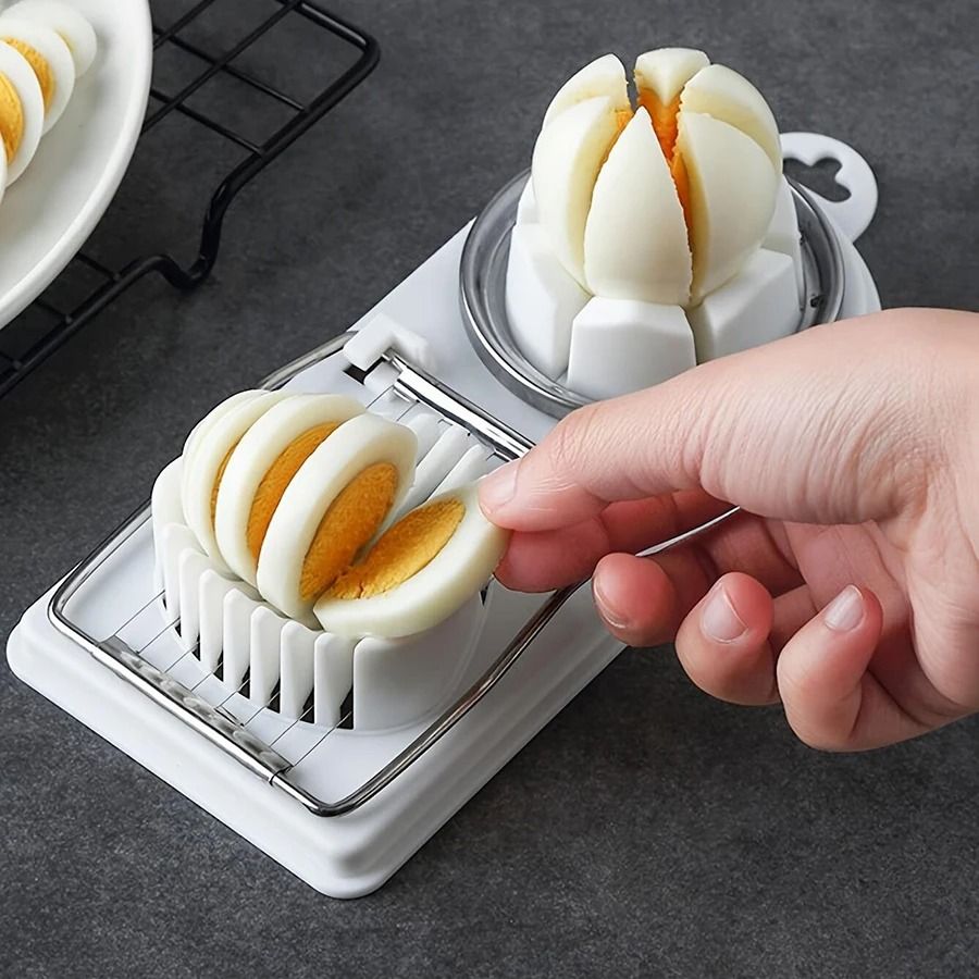 Multifunctional Stainless Steel Egg Slicer – Flower Shape Cutter for Eggs & Fruits