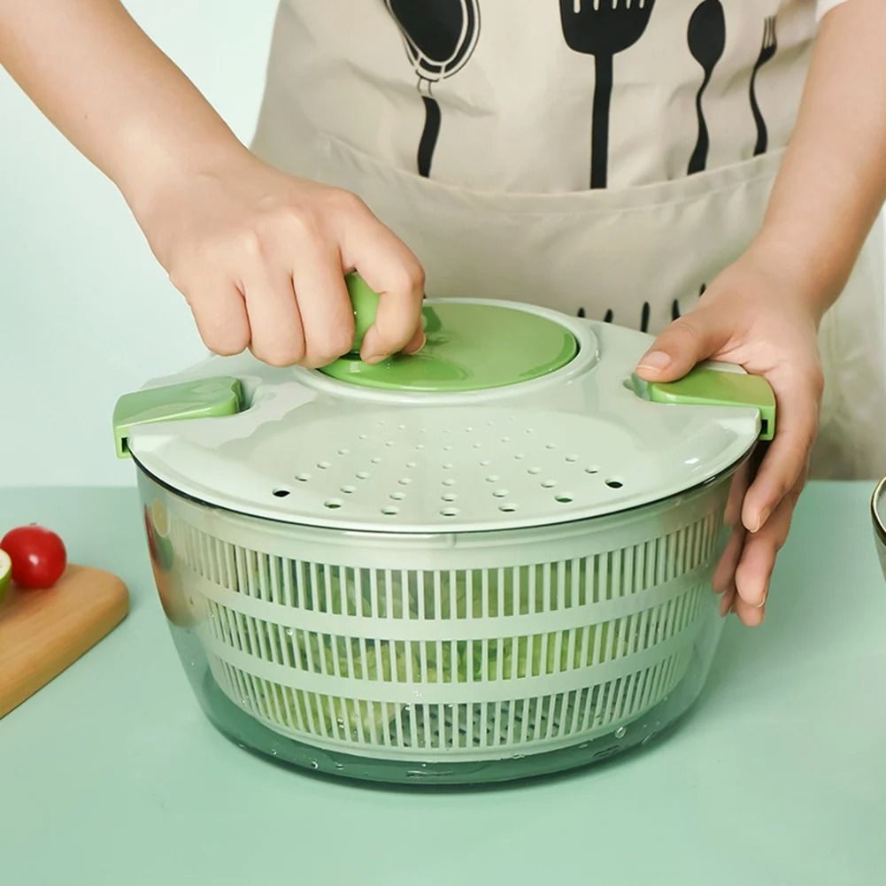Large Capacity 4L Vegetable & Fruit Dehydrator – Easy-Spin Salad Drainer & Washing Basket
