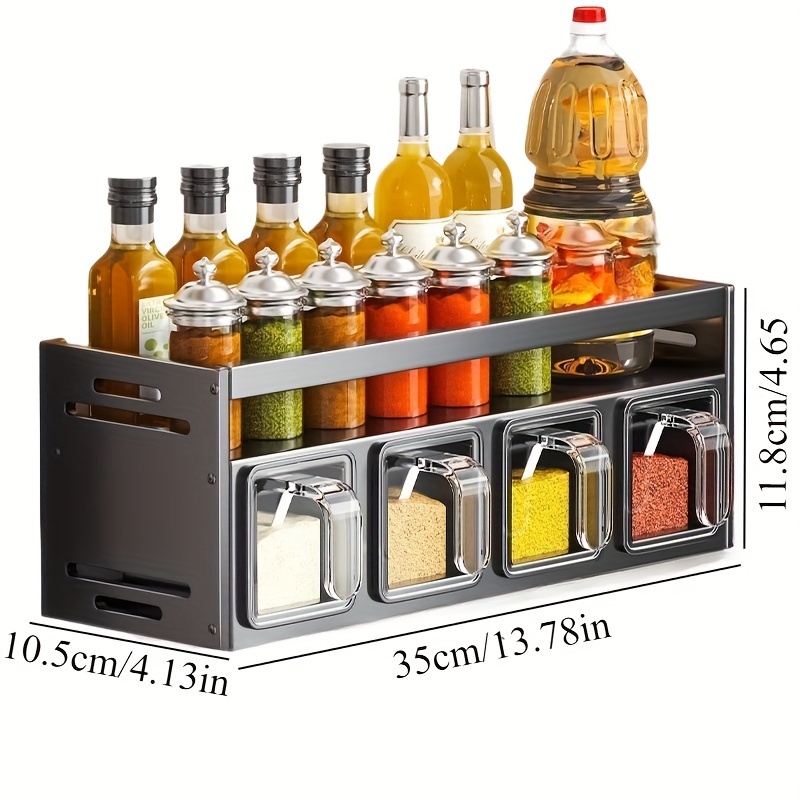 Stylish Kitchen Seasoning Rack, Wall-Mounted Kitchen Spice Rack Set, Suitable for Home Use