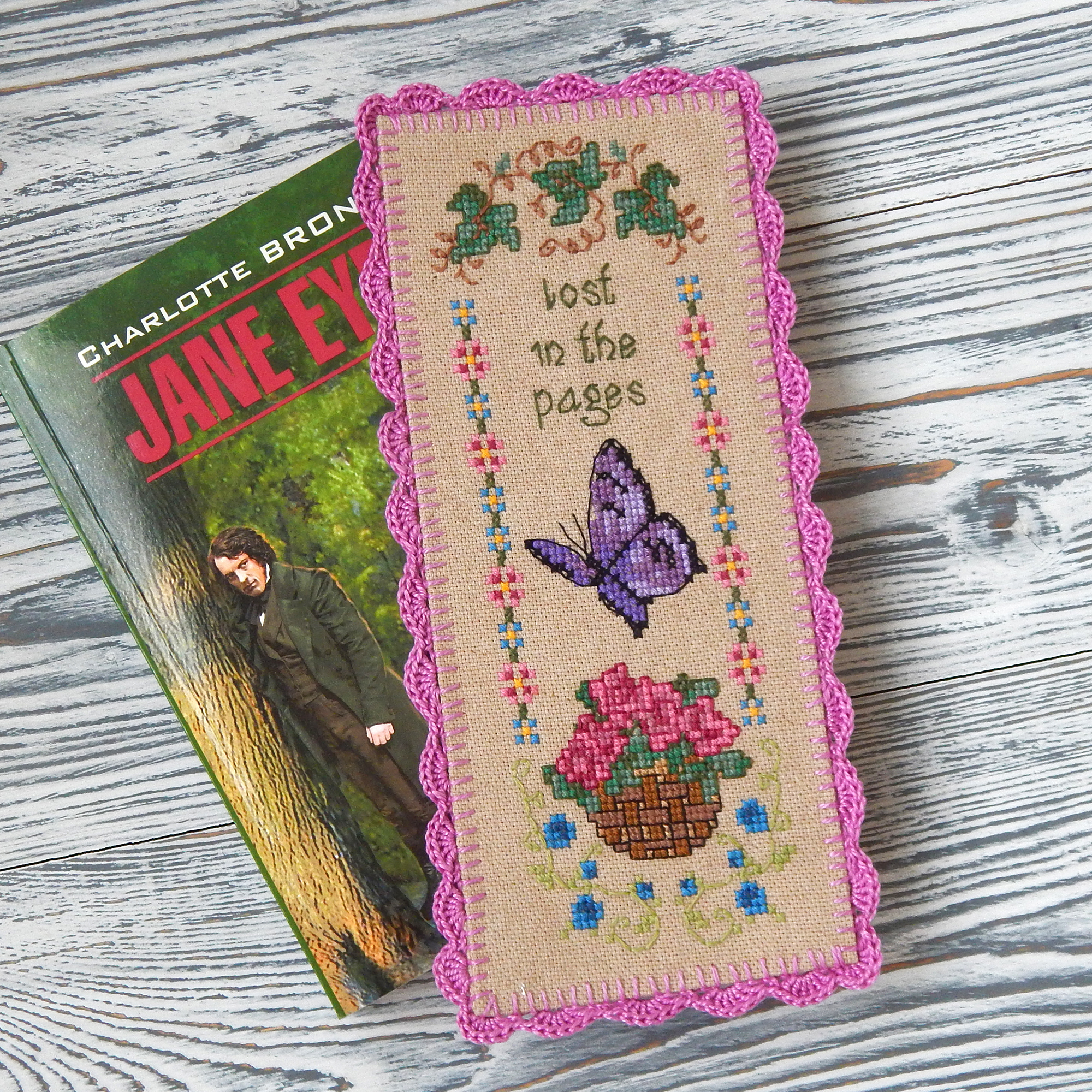Bookmark cross stitch PDF pattern Modern embroidery design - Inspire Uplift