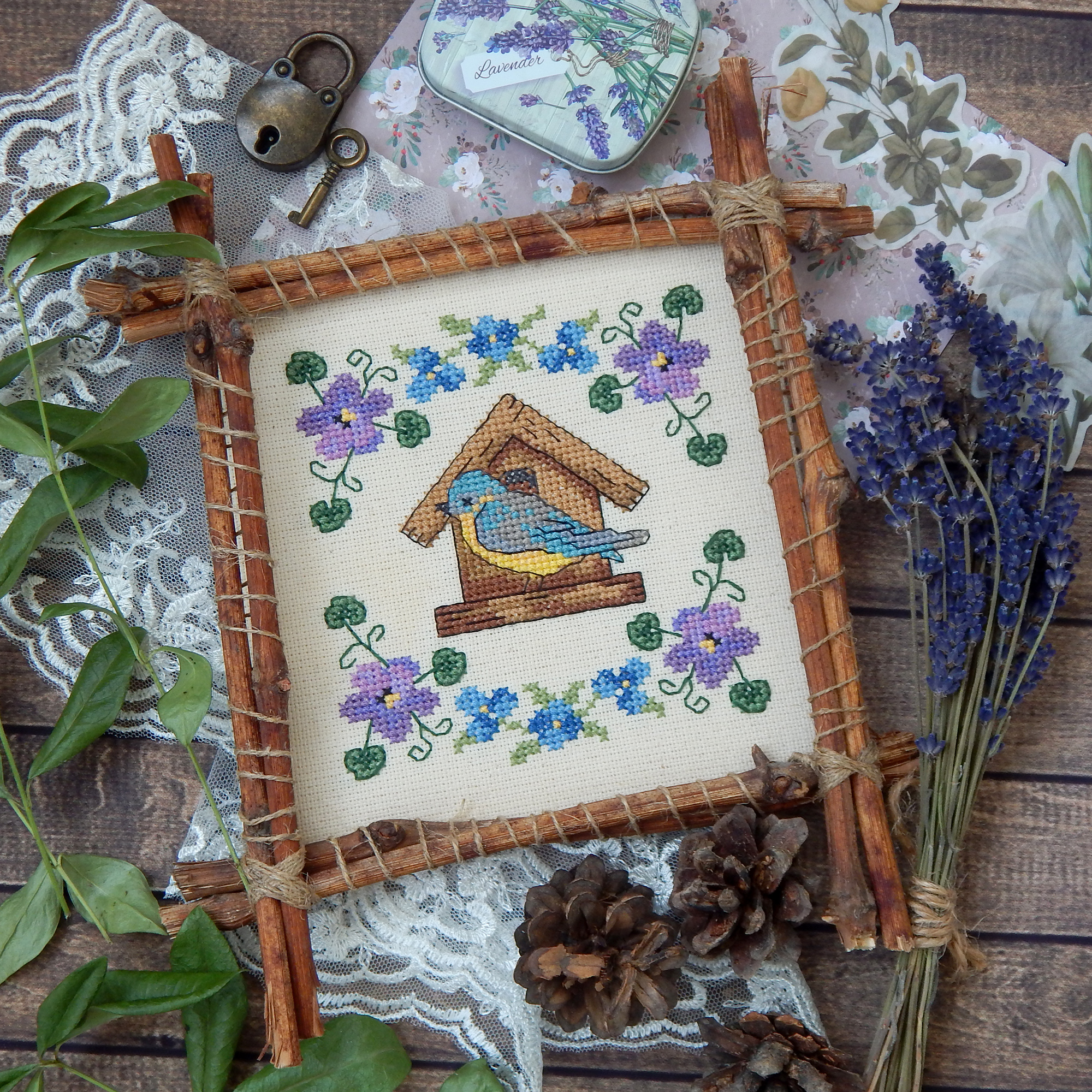 Spring Bird cross stitch pattern and Tutorial on how to make | Inspire ...