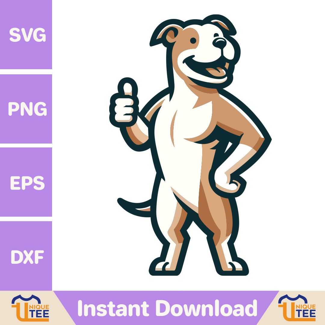 Joyful Staffy Gives Thumbs Up Dog T Shirt Design, Cool Staff | Inspire ...