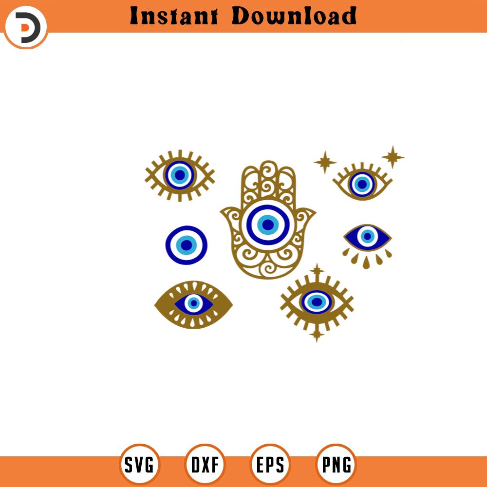 Evil Eye svg Bundle Png Dxf, Humsa Svg Cut files, Turkish Ey | Inspire ...