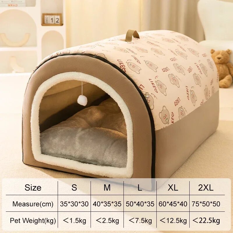 Warm Winter Dog House Mat | Detachable Washable Bed for Medium-Large Dogs