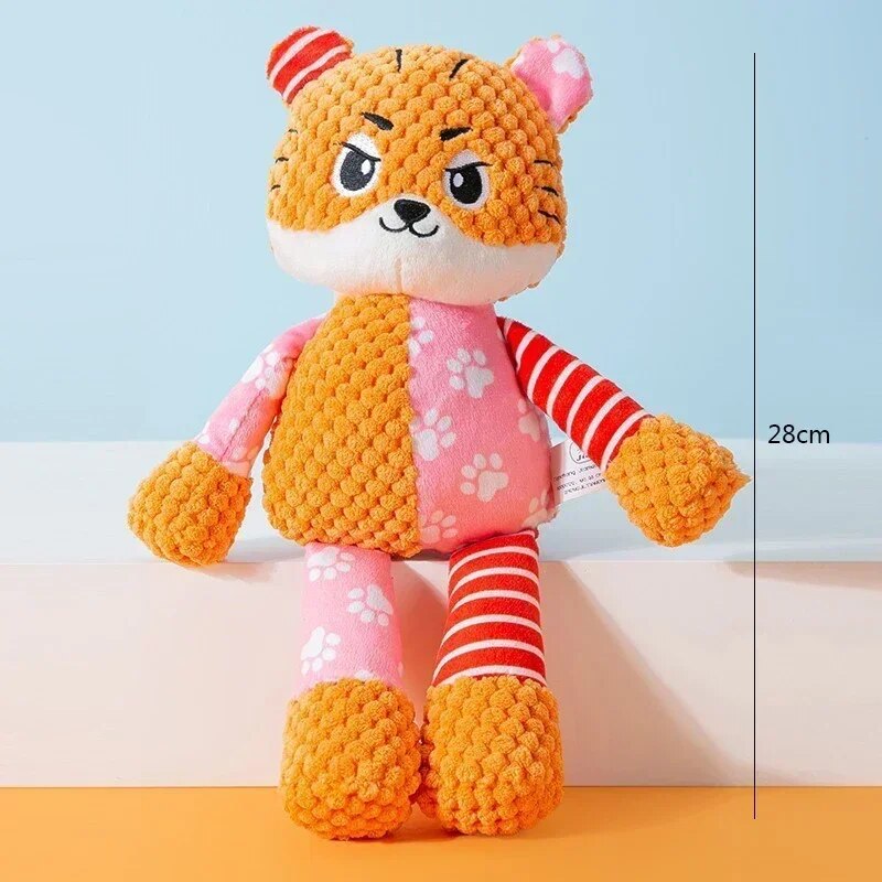 Pet Plush Toy Cat Dog Puzzle Toy Cute Animals Bite Resistant Interactive Squeaky Chew Toy
