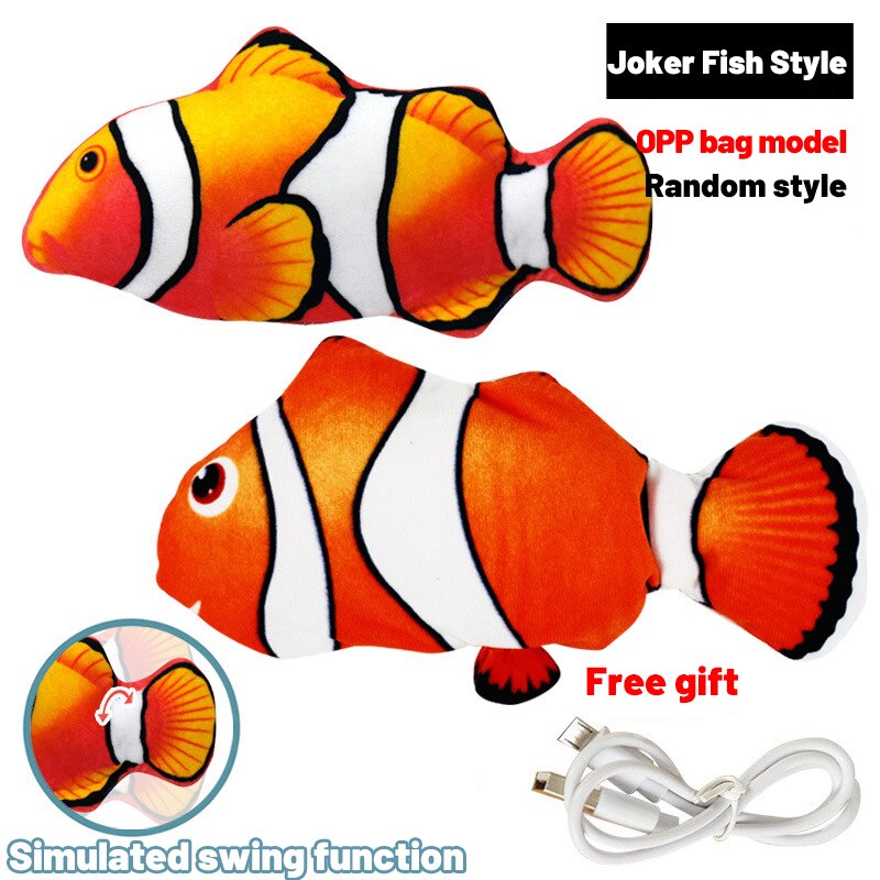 Soft Plush USB Charger Fish Cat Toy: 3D Simulation Dancing Wiggle Interaction - Ideal for Cat's Chewing & Play