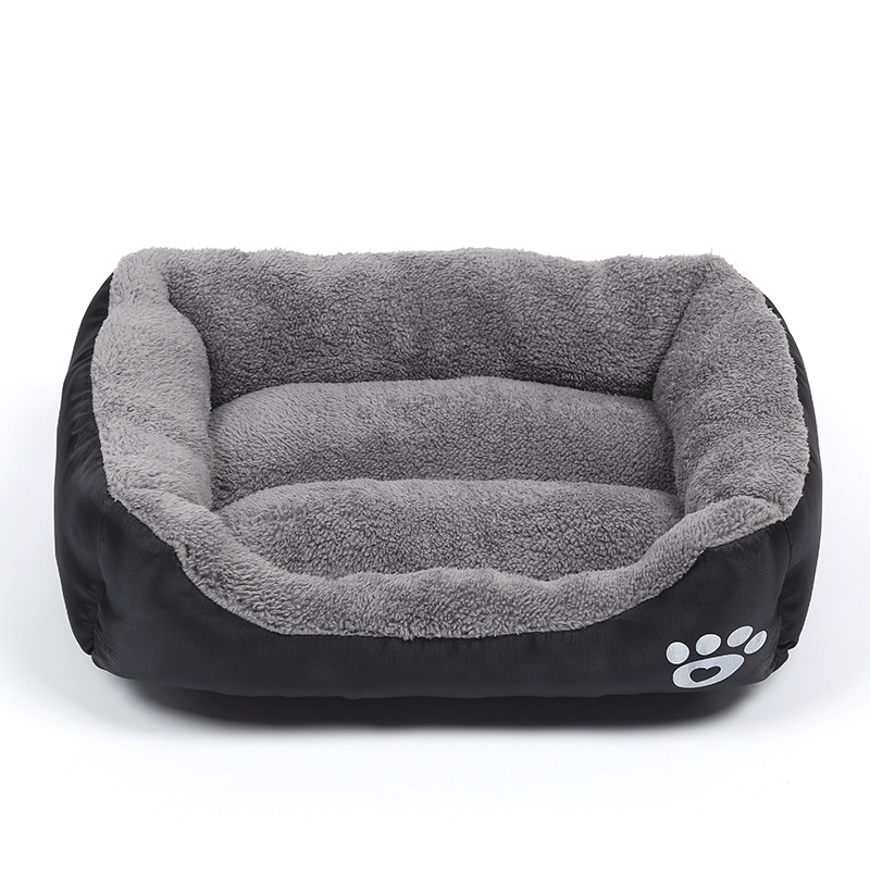 Large Plush Dog Bed, All-Season Washable Square Pet Sofa with Waterproof Mattress for Medium Dogs & Cats