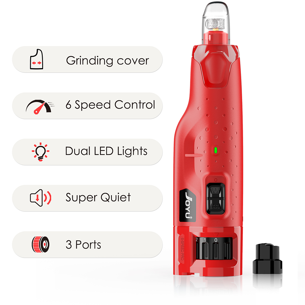 PawGlow Pro Dog Nail Grinder with LED Lights & 6-Speed Quiet Grooming System