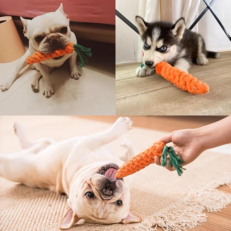Carrot Rope Chew Toy for Dogs & Cats Interactive Dog Chew Toy for Dental Play