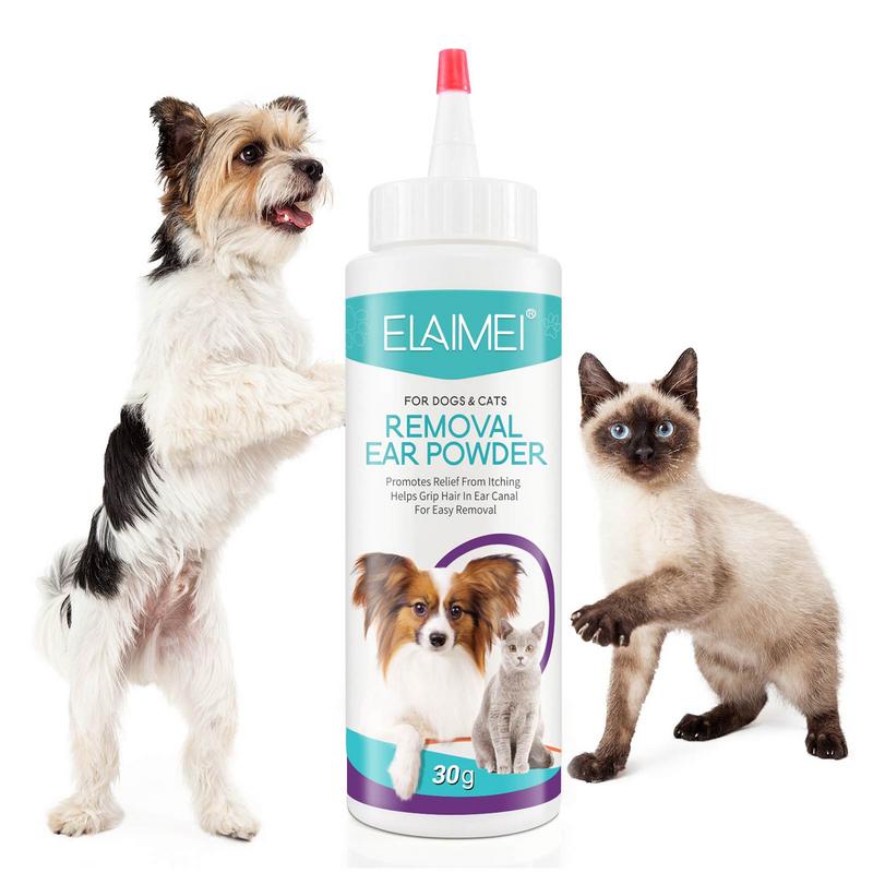Premium Dog Ear Hair Removal & Pet Ear Powder Gentle Dog Ear Cleaning Powder for Healthy, Odor Free Ears