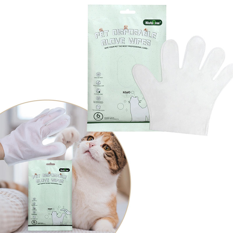 No Rinse Pet Cleaning Gloves & Grooming Wipes for Dogs and Cats Deodorizing Care