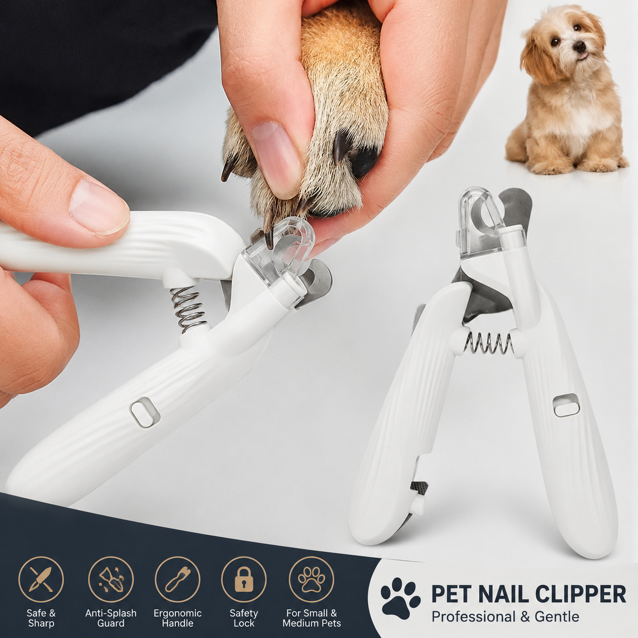 Paw Glow 2 in 1 LED Dog Nail Grinder & Clipper Rechargeable Pet Grooming Tool