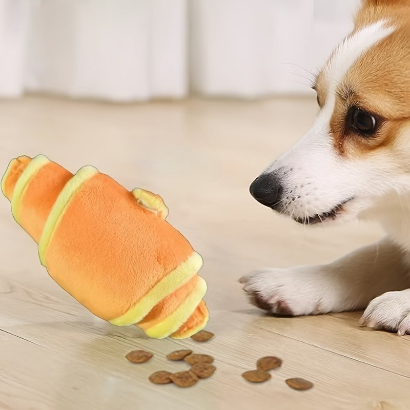 Sniff & Chew Croissant Dog Toy Interactive Plush Puzzle for Small and Medium Dogs