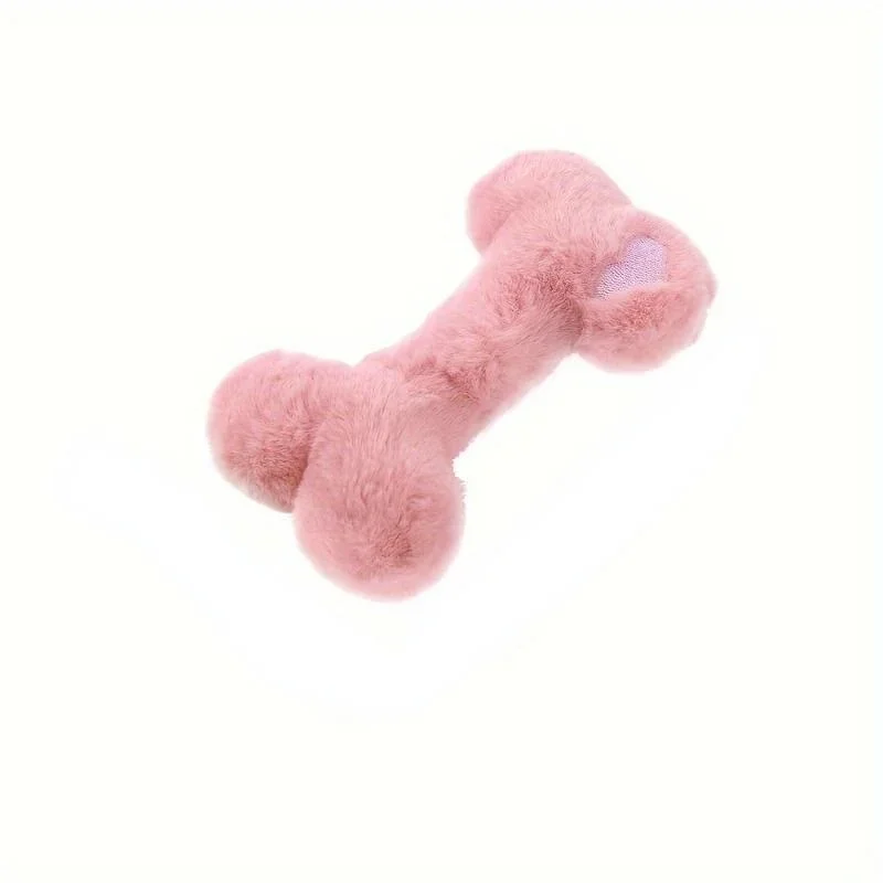 Interactive Plush Bone Dog Toy for Puppies & Small Pets