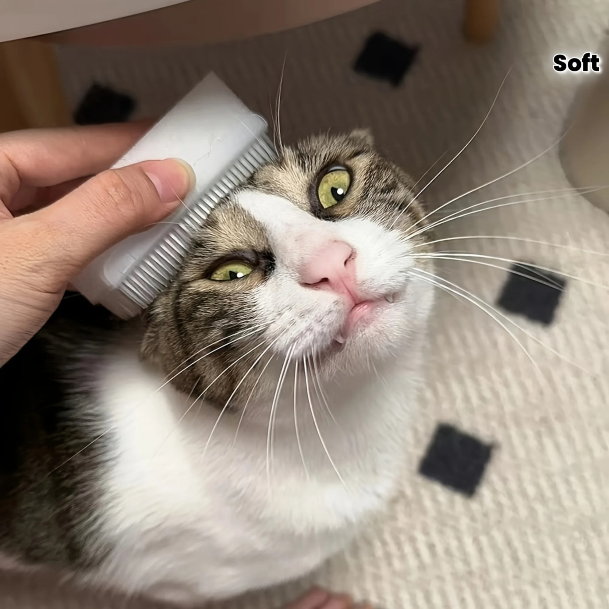 Purr Touch Cat Grooming Brush Soft Silicone Cat Tongue Groomer for Gentle Shedding & Bonding