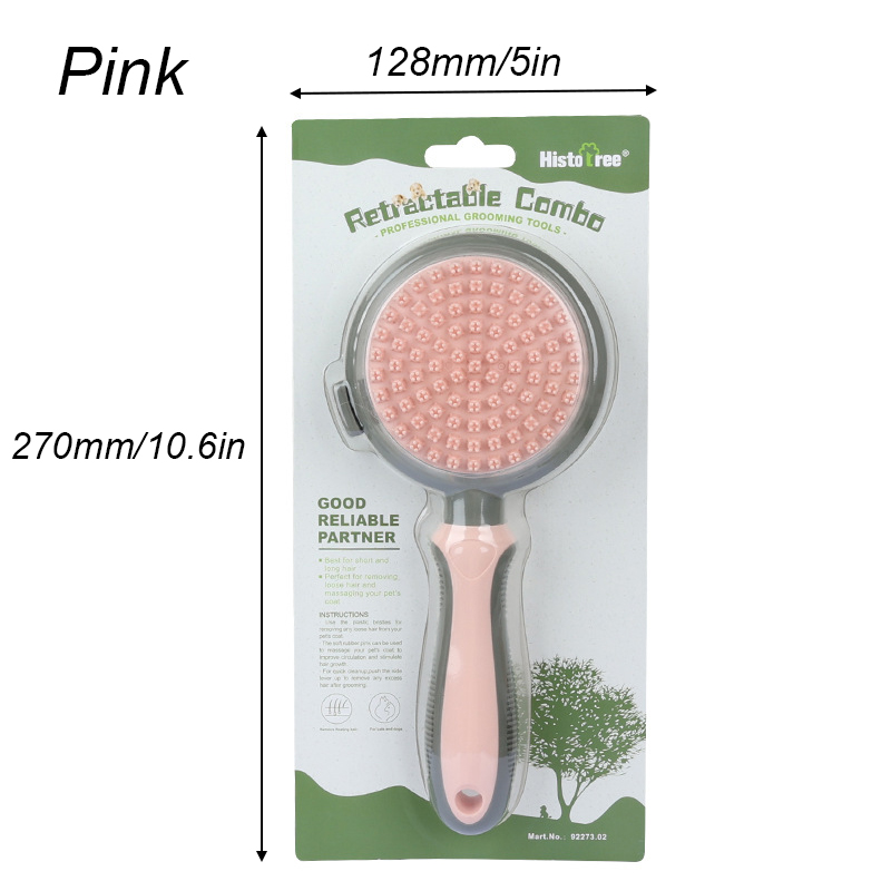 Double Sided Dog Grooming Brush for Bathing, Deshedding & Gentle Pet Massage