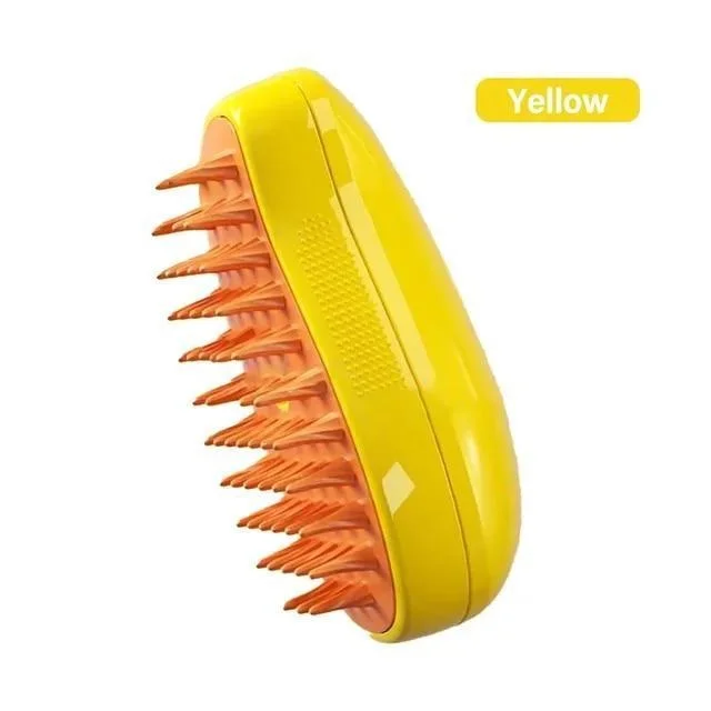 Steam Glow Cat Steam Brush Electric Spray Pet Grooming Comb with Soft Silicone Hair Remover