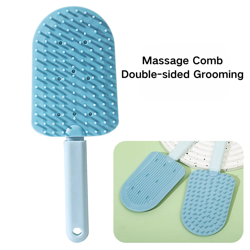 Ice Cream Pet Grooming Brush Dual-Sided Soft Massage Deshedding Comb for Dogs & Cats