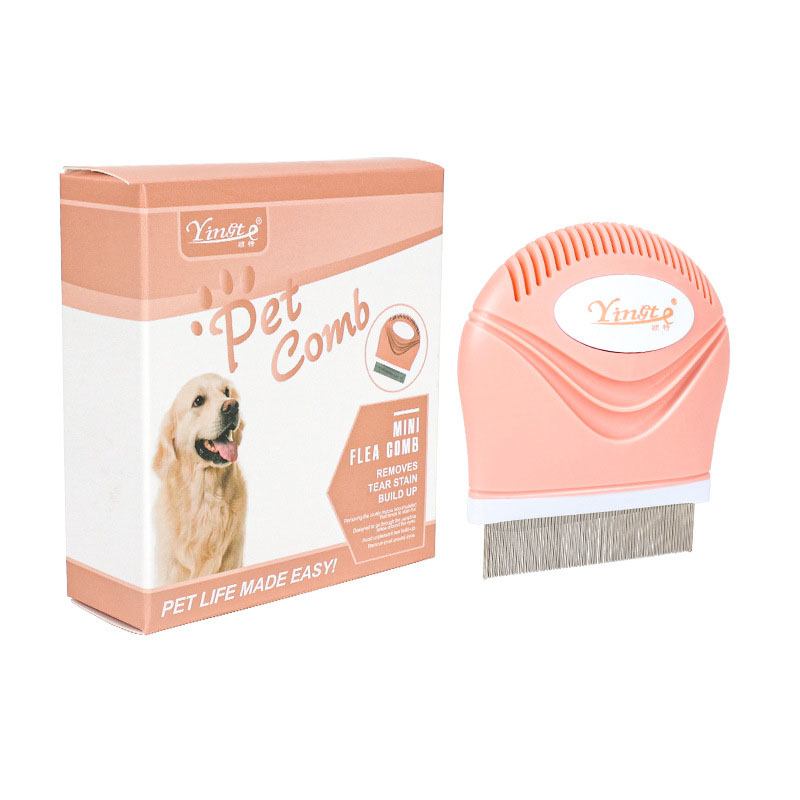 Stainless Steel Pet Flea Comb for Dogs & Cats Fine Tooth Grooming & Tear Stain Cleaning Brush