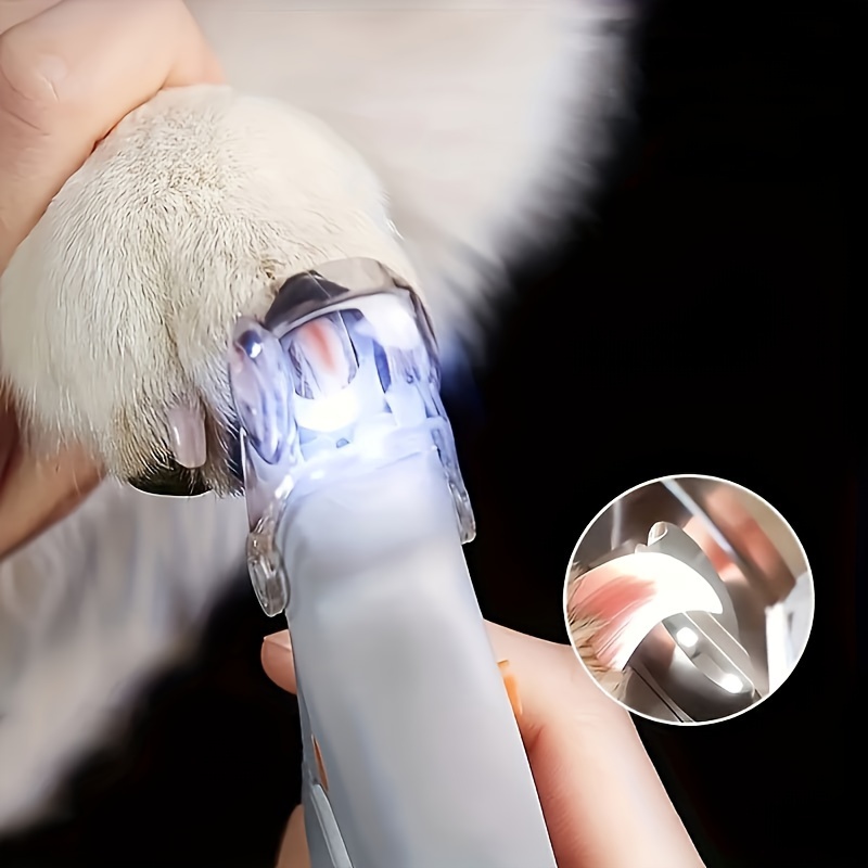LED Pet Nail Clipper with Safety Light for Cats & Dogs | Precision Dog Nail Trimmer Grooming Tool