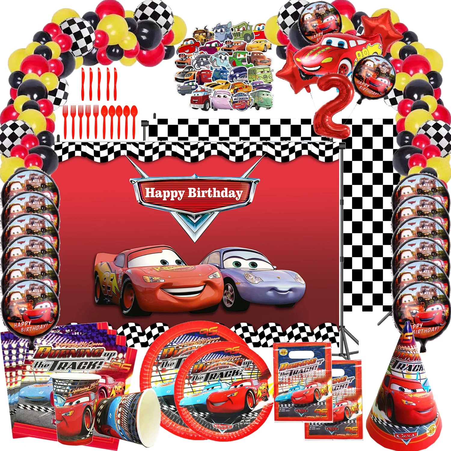 Cars Birthday Party Decorations: Lightning McQueen Cups, Pla | Inspire ...