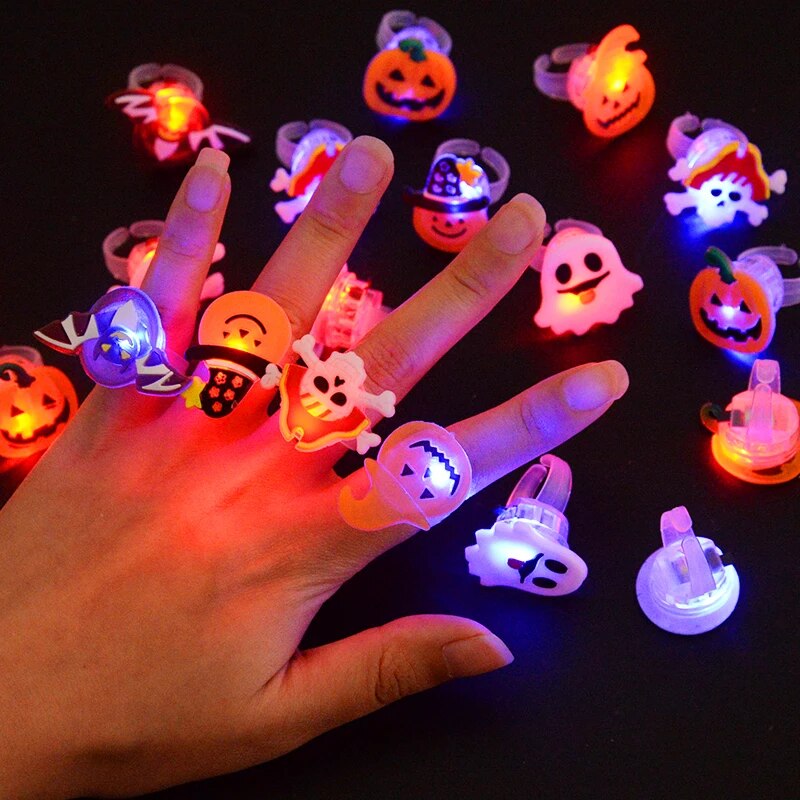 Glowing Halloween LED Light Rings: Pumpkin, Ghost, Skull - C | Inspire ...
