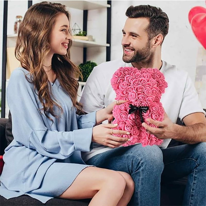 Artificial Teddy Rose Flower Bear with Box, Romantic Gift | Inspire Uplift