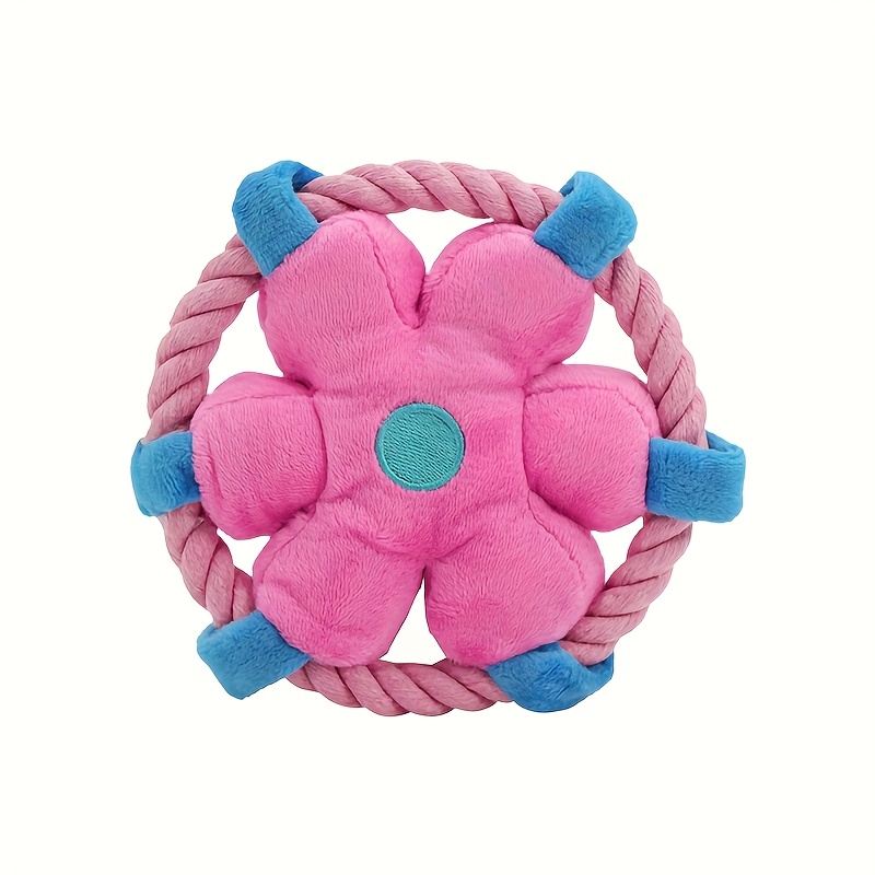 Durable Rope Dog Chew Toy with Squeaker Interactive Tug Toy for Puppies