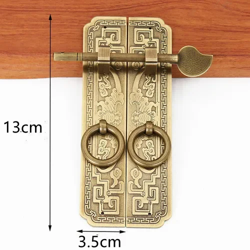 Vintage Chinese Style Pure Copper Cabinet Handle for Wardrobe Bookcase and Furniture Doors